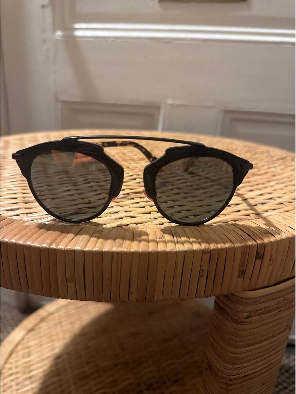 Christian Dior Sunglasses Boy T1 So Real Brow Bar Black Split Mirror Unisex EUC